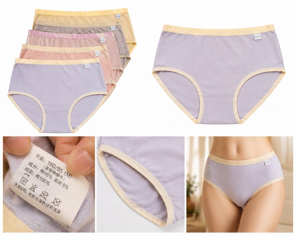 Women's Cotton Brief Underwear 6-Pack – Size Medium – Assorted Pastel Colors